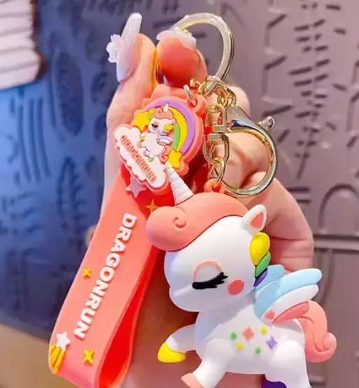 Cute Cartoon Original Unicorn Keychain Adorable Beautiful Key Chain Bag Pendant Car Key Ring Creative Gifts For Children