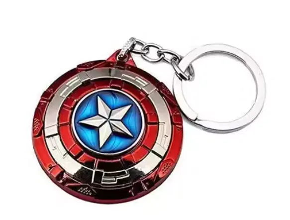 Stylish Men Captain America rotating Metal Keychain 