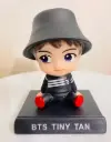 BTS Tiny TAN Bobble Head for Car Dashboard with Mobile Holder Action Figure Toys Collectible Bobblehead Showpiece for Office Desk Table Top Toy for Kids and Adults. (Pack of 1)