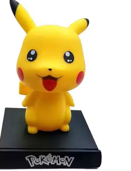 Pikachu Action Figure Limited Edition Bobblehead with Mobile Holder for Car Dashboard, Office Desk & Study Table (Pack of 1)