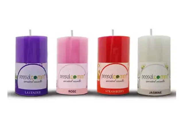 Set Of 4 Multi Color Scented Candle Home Fragrance