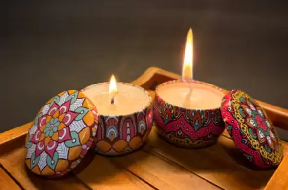 Dry Season Scented Aroma Candles Gift Set for Women & Men,80gm Each Soy Wax Eco-Friendly Printed Tin, Pack of 2 (Lavender & Jasmine)(Random Color)