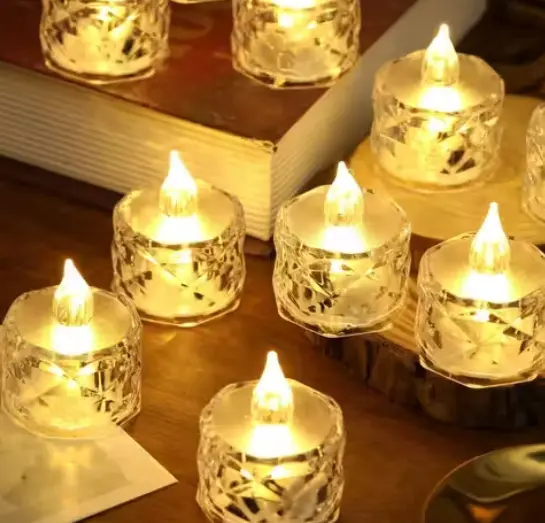 crystal led light candle 6 pcs only