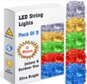 11 Meter 40 LED String Light (Pack of 5 Colors – Warm White, White, Blue, Green, Red) | Decorative Serial Light for Diwali, Christmas, Wedding, Home, Balcony | Plug-in