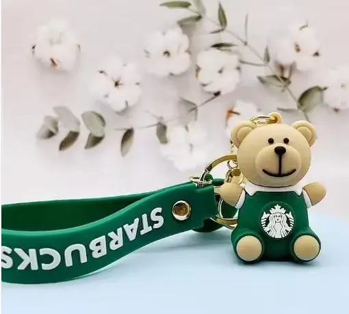 Starbucks Teddy Bear keychain Gift for girl Boys Keyring and Bag Hanging Accessory | Keychain for Kids Return Gifts.