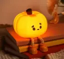 Pumpkin Night Light, 3 Levels Dimmable Cute Night Light, Silicon Rechargeable Bedroom Pumpkin Lamp, Fun Night Light, Soft Night Light for Kids,   Decorations for Boys and Girls
