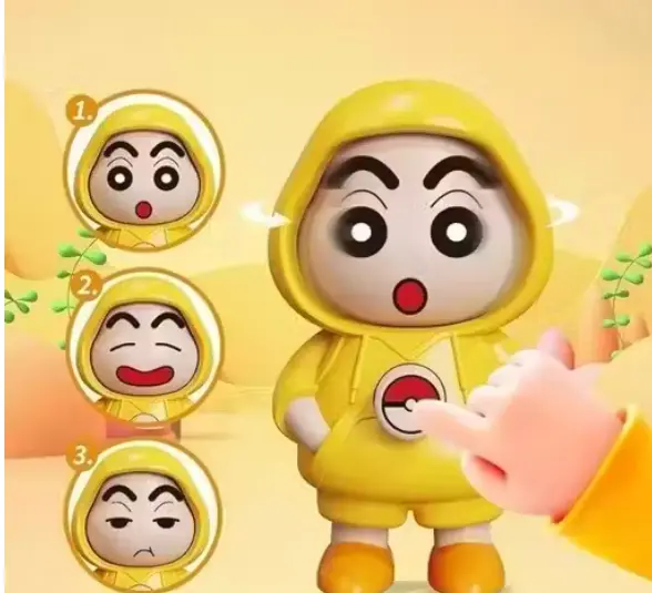 Face Changing Sinchan Keychain with 3 Expressions 3D Cartoon