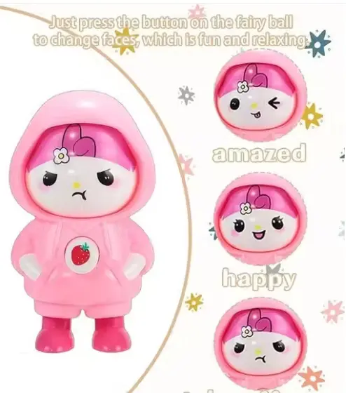 Cute Hello Kitty Face Changing Keychain | 3 Expressions 3D Cartoon Toy Key Holder for Bags, Cars & Gifts – Adorable Pink Figure for Kids & Adults