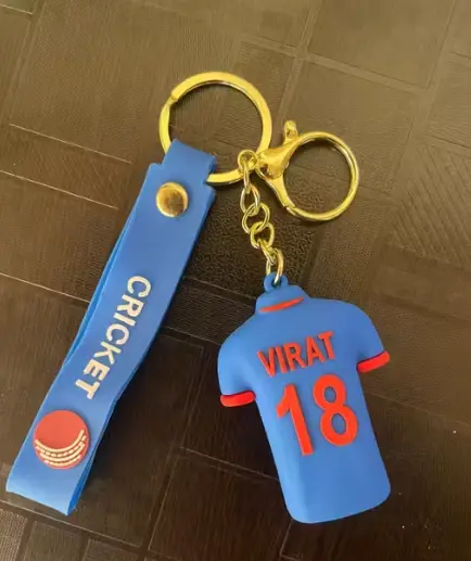 Virat Kohli Indian cricket jersey 3D Silicone Keychain