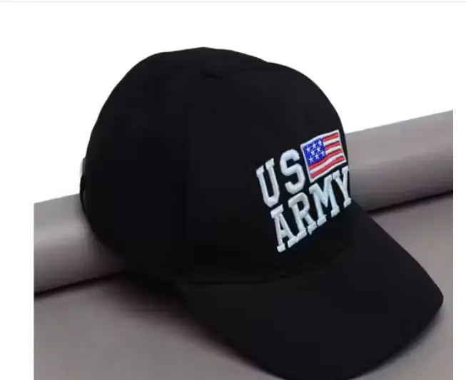 Phirsein Black US Army Designer Fashion Baseball Adjustable Summer Sports Cap For Men and Women