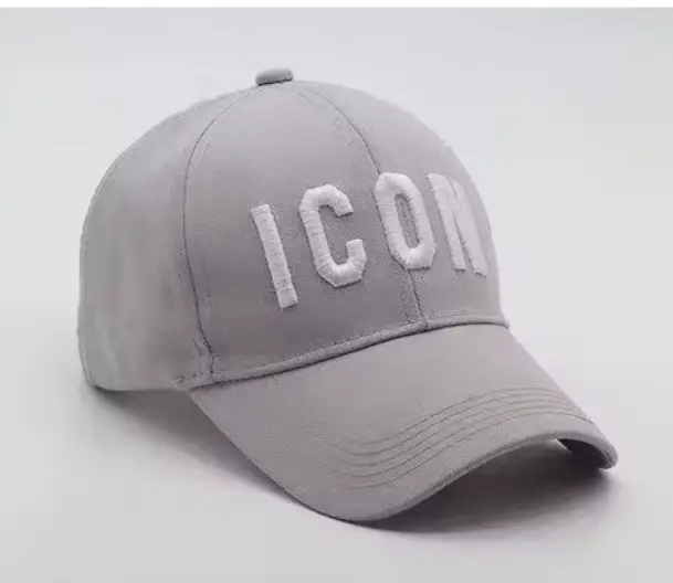Unisex Grey Cotton Baseball Cap Embroidered 