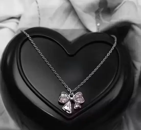  Premium Quality silver Ribbon pendent Neckless Dainty Women for all Occasion || Necklace for girls || necklace for women || pendent chain