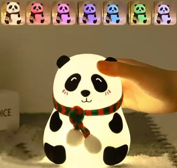 Silicone LED Panda Night Light | Touch Sensor | Portable USB Rechargeable Lamp