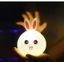 Night Lamp for Kids,Silcon Cute Little Rabbit LED Table Lamp, Birthday Gift for Kids (2-5 Years), Colour Changing with USB Rechargeable Night Light(Rabbit Lamp)