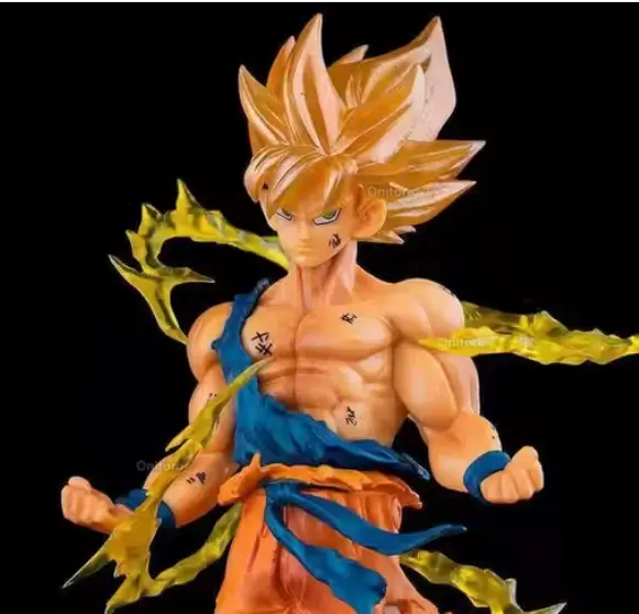 DBZ Goku Standing With Flames Action Figure Height-17cm Authentic Design, Highly Detailed-Exact Replica of Image