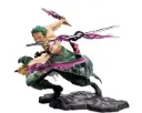 One Piece Roronoa Zoro Black Base Action Figure Set Height- 18cm Authentic Design, Highly Detailed-Exact Replica of Image (Dual Head Attachments)