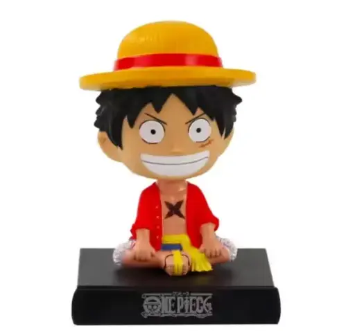 LUFFY ONE PIECE BOBBLEHEAD with phone holder for car dashboard, office desk and study table