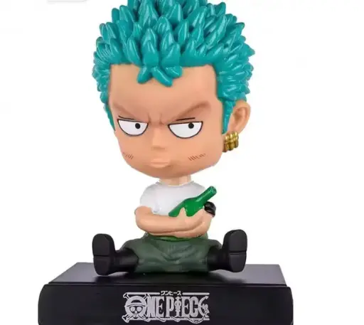 Super Hero Roronoa Zoro Action Figure Limited Edition One Piece Bobblehead with Mobile Holder for Car Dashboard, Office Desk & Study Table (Pack of 1)