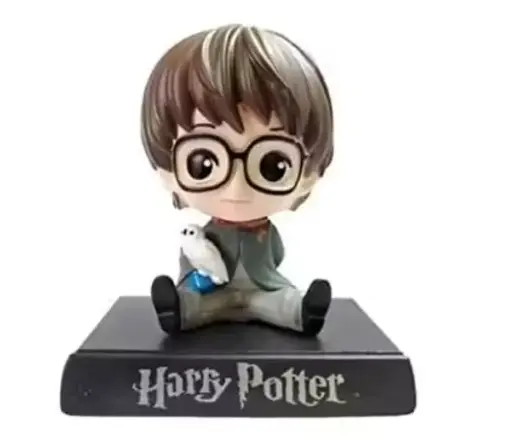 Harry Potter with Pigon bobble head and anime action figures bobblehead with car dashboard mobile holder and superhero bobbleheads