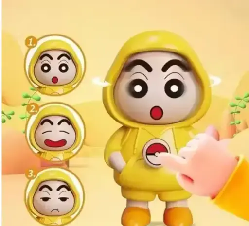 Face Changing Sinchan Keychain with 3 Expressions 3D Cartoon