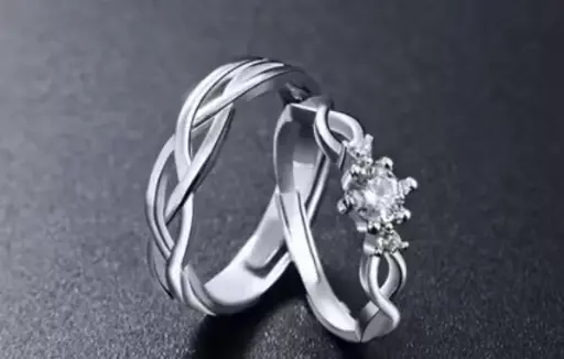 Adjustable Couple Rings Set | Women Rings | Gifts For Couple | Silver Polished MEn Rings | RIngs For Her