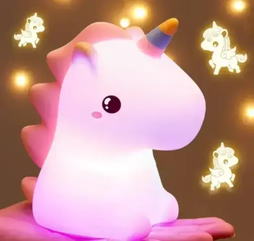  Unicorn Night Light Lamp for Kids-16 Colors -Silicone Rechargeble Lamps-Baby Night Light- Cute Kawaii Lights for Bedroom- Unicorns Gifts for Girls- Room Deco