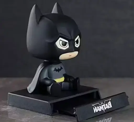 Batman Bobble Head Car Dashboard Mobile Holder – 12cm Adjustable Superhero Desk Decor with Phone Stand